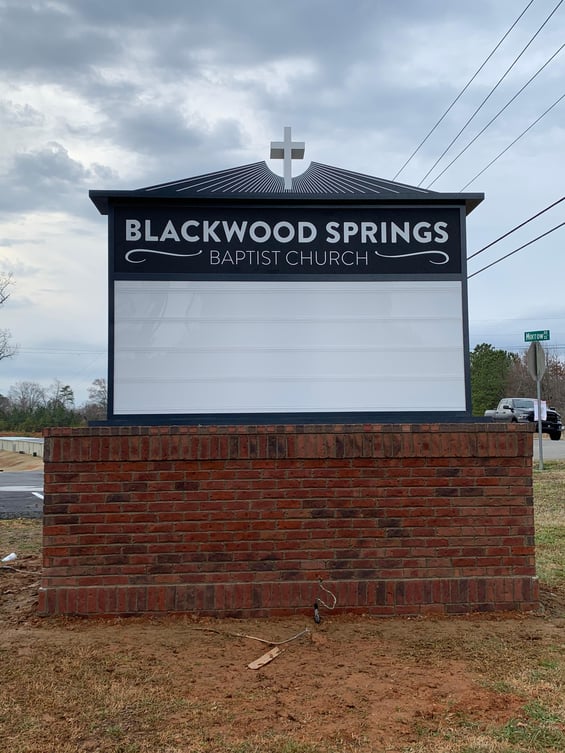 Brick-Monument-Light-Box Sign Church