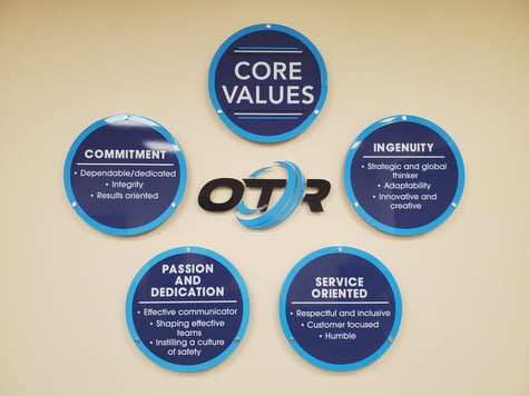 Company Core Values 3-D Sign with Standoffs