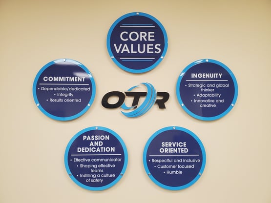 Company Core Values 3-D Sign with Standoffs Rome, GA