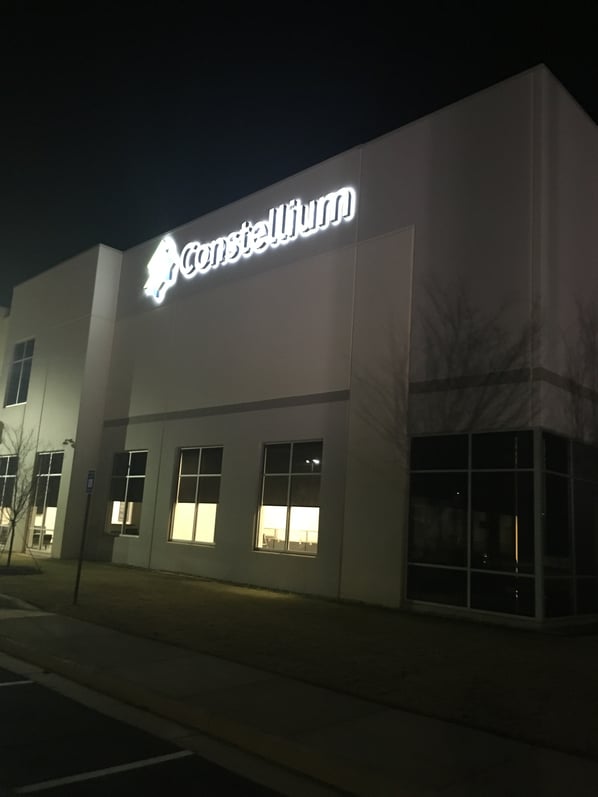 Constellium - Bldg Sign - Halo Channel Letters - Lit 1