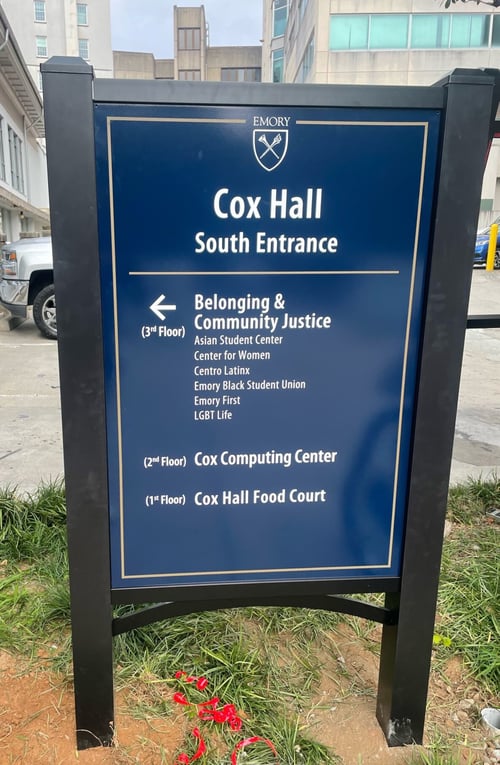 Emory Building Wayfinding Sign