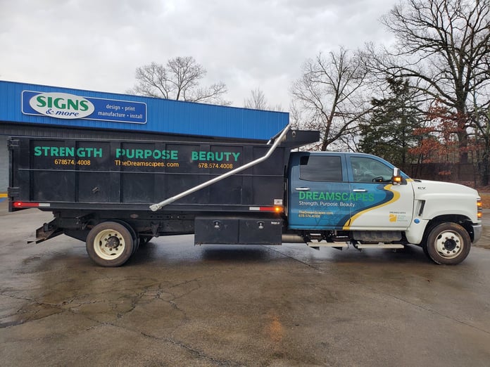 Landscape Company Dump Truck Partial Wrap and Dump Graphics